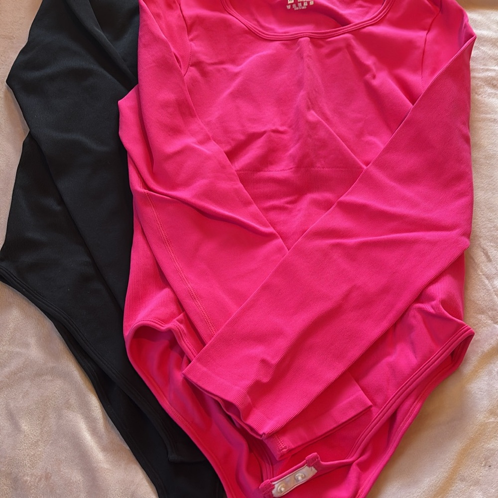 Pink and Black Women's Tops